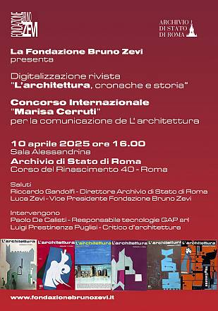 Presentazione concorso “marisa cerruti e digitalizzazione de “l’architettura, cronache e storia